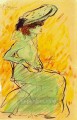 Mujer con vestido verde sentada 1901 cubista Pablo Picasso